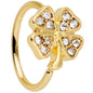 20G 5/16 Clear Gem Gold Tone Shamrock St Patricks Day Nose Hoop