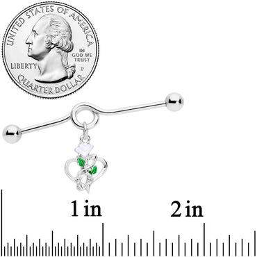 14G Heart Music Valentine Dangle Project Barbell 38mm