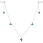 14G 9/16 Green Gem Shamrock St Patricks Day Dangle Nipple Chain