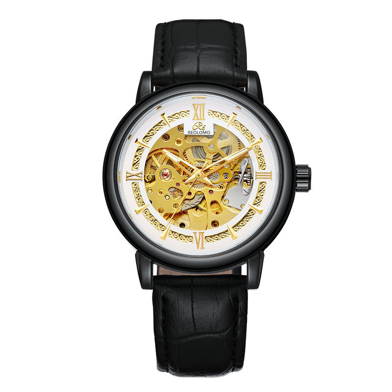 European And American-style Mens Fashionable Hollow-out Mechanical Watch