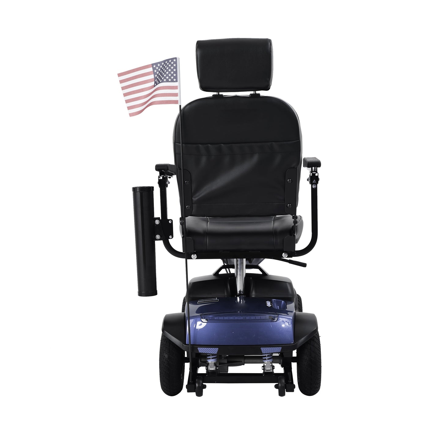 Mobility Scooter 4-Wheel Metal Blue 16 Mile USB 360 Swivel Seat Anti-Tip