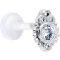 16G 5/16 Clear Gem Flexible Bioplast Teardrop Labret Monroe Tragus