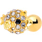 16G 1/4 Clear Gem Gold Tone Fish Cartilage Tragus Earring