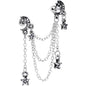 16G 1/4 Clear Gem Moon Star Triple Dangle Cartilage Chain Earring