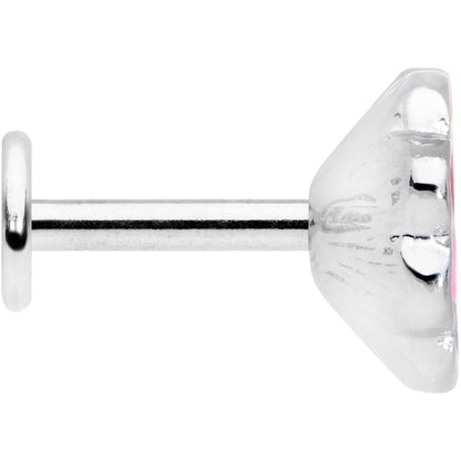 16G 1/4 Rainbow Hippie Flower Labret Monroe Tragus