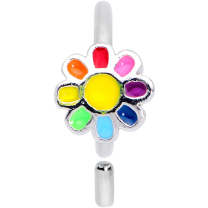 20G 5/16 Rainbow Hippie Flower Nose Hoop