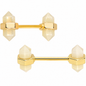 14G 5/8 Gold Tone Gem Barbell Nipple Ring Set