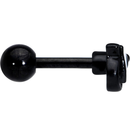 16G 1/4 Black White Formal Bow Cartilage Tragus Earring