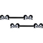 14G 9/16 Black White Formal Bow Barbell Nipple Ring Set