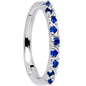 16G 3/8 Blue CZ Gem Zig Zag Hinged Segment Ring