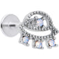 16G 5/16 White Faux Opal UFO Labret Monroe Tragus