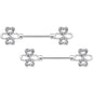 14G 9/16 Clear Gem Heart Shamrock Barbell Nipple Ring Set