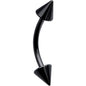 16G 3/8 Black Anodized Cone End Curved Eyebrow Ring