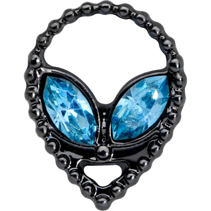 16G 1/4 Aqua Gem Black Alien Cartilage Tragus