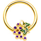 16G 3/8 Gold Tone Yummy Grapes Septum Ring