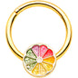 16G 3/8 Gold Tone Rainbow Grapefruit Septum Ring
