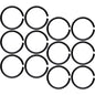 20G 5/16 Black Anodized Seamless Circular Ring Set of 12
