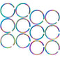 20G 5/16 Rainbow Anodized Seamless Nose Hoop Set of 12