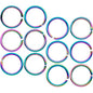 18G 5/16 Rainbow Anodized Seamless Nose Hoop Set of 12