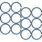 22G 5/16 Blue Anodized Seamless Circular Ring Set of 12