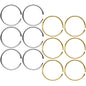 22G 5/16 Steel Gold Tone Anodized Seamless Circular Ring Set of 12