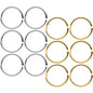 20G 5/16 Steel Gold Tone Anodized Seamless Circular Ring Set of 12