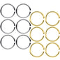 18G 5/16 Steel Gold Tone Anodized Seamless Circular Ring Set of 12