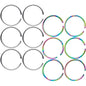 22G 5/16 Steel Rainbow Anodized Seamless Circular Ring Set of 12