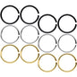 20G 5/16 Black Gold Tone Anodized Seamless Circular Ring Set of 12