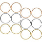22G 5/16 Gold Tone Rose Gold Tone Anodized Seamless Circular Ring Set of 12