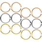 18G 5/16 Gold Tone Rose Gold Tone Anodized Seamless Circular Ring Set of 12