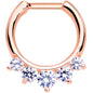 16G 1/4 Clear Gem Rose Gold IP Luxe Cartilage Clicker
