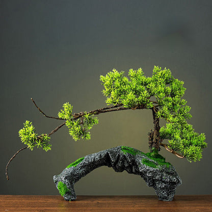 Green Plant Artificial Greeting Pine Rockery Bonsai