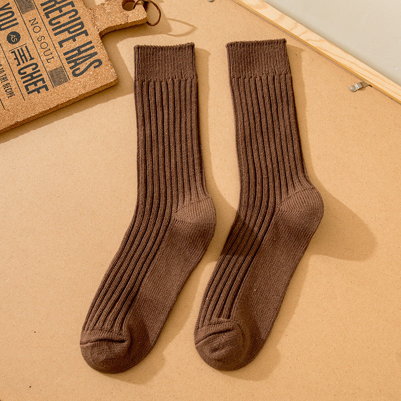 Double-needle Cotton Mid-calf Athletic Socks