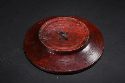 Wood Lacquerware Plate with Silver Inlay – Dunhuang Flying Apsaras (16cm)