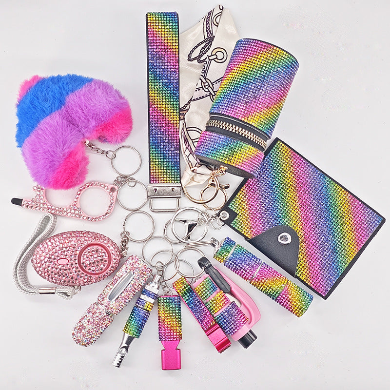 Multifunctional Portable Womens 12-Piece Keychain Set