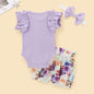 Children's Hanging Romper Floral Shorts Set