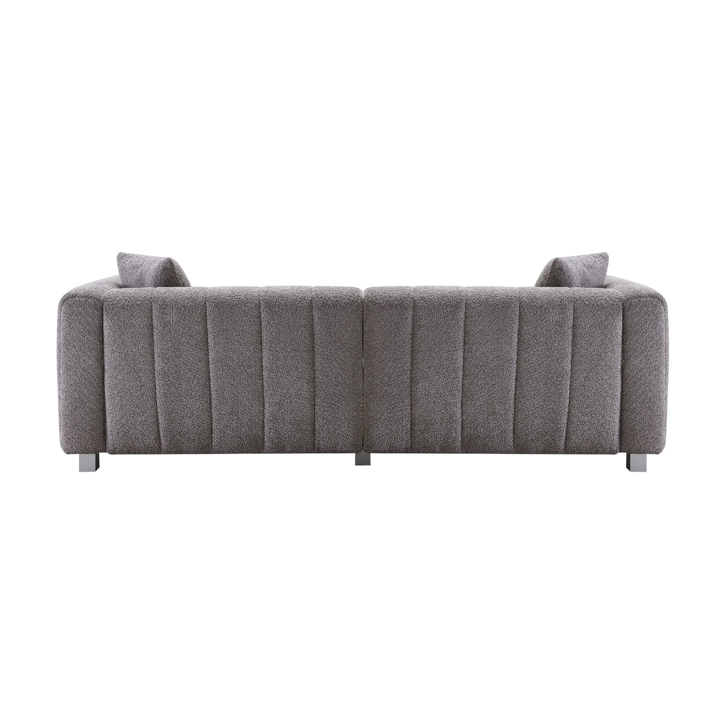 Sofa Modular Velvet Teddy Gray 3 Seat Metal Legs 87 In 750 LB