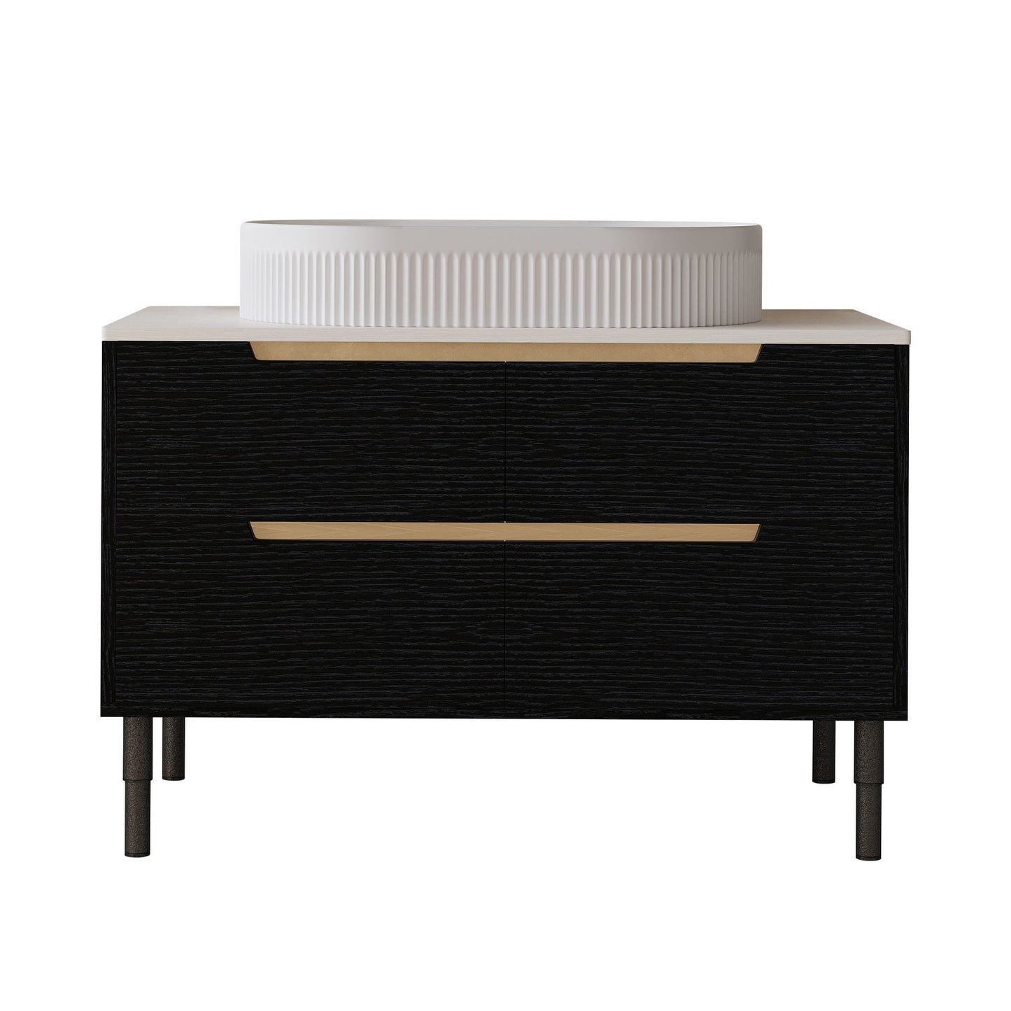 36 inch Bathroom Vanity, Freestanding or Wall Mounted with Ceramic Integrated...