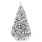 6 Foot Easy Set Up Snow Flocked Faux Pine Christmas Tree with Metal Stand