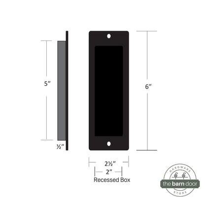 Barn Door Square Corner Flush Pull