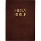 Kjver Holy Bible, Large Print, Dark Mahogany Genuine Leather, Thumb Index: (King James Version Easy Read, Red Letter, Premium Cowhide, Brown) - Leather