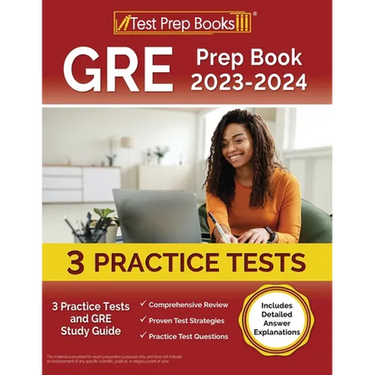 GRE Prep Book 2023-2024: 3 Practice Tests and GRE Study Guide [Includes Detailed Answer Explanations] - Paperback