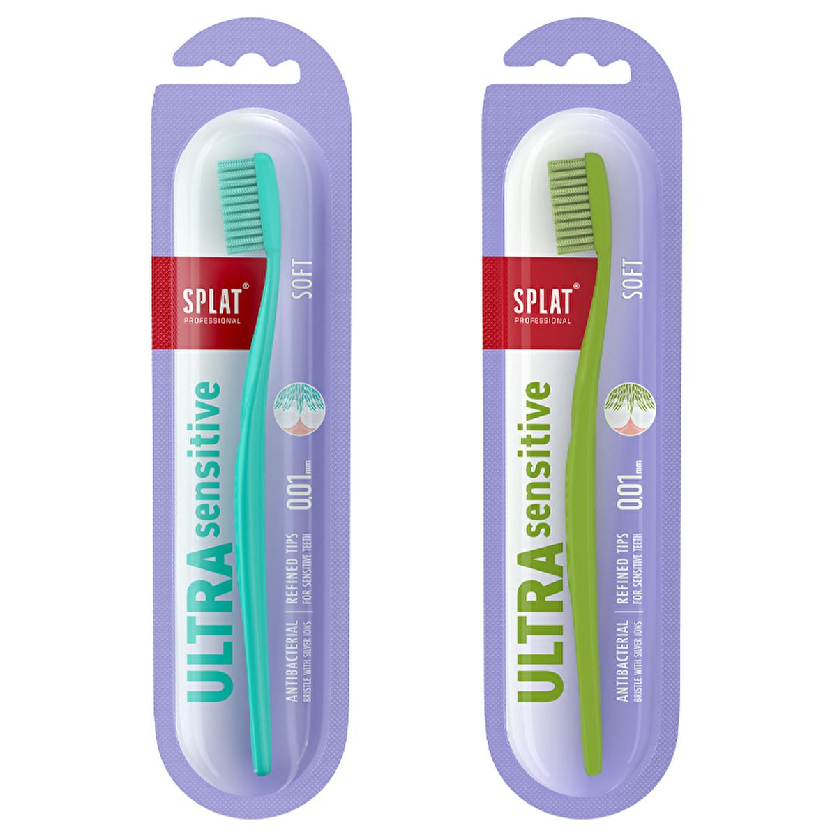 Splat Professional Ultra Sensitive Toothbrush - Soft Bristles for Gentle Gum Care & Sensitive Teeth - Professional Grade Toothbrush