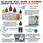 JSP Gold Silver Test Kit 10K 14K 18K 24K Platinum Jewelry Precious Metals Tester Bar W/ PuriTEST White Test Stone