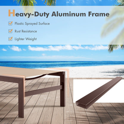 6-Position Chaise Lounge Chairs with Rustproof Aluminium Frame
