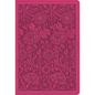 ESV Large Print Compact Bible, Red Letter (Trutone, Berry, Floral Design) - Imitation Leather