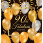 90 & Fabulous: An Elegant Black and Gold 90th Birthday Keepsake Journal - Sign-In Pages, Wishes & Memories, Gift Log & Photo Pages - Perfect Gift for - Hardcover