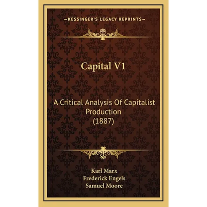 Capital V1: A Critical Analysis Of Capitalist Production (1887) - Hardcover