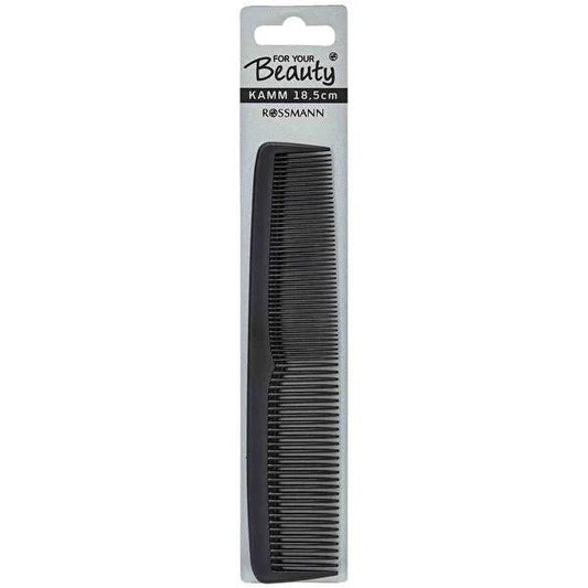 For Your Beauty Black Hair Comb - 7.28" Detangling & Styling - Durable, Lightweight, Travel-Friendly